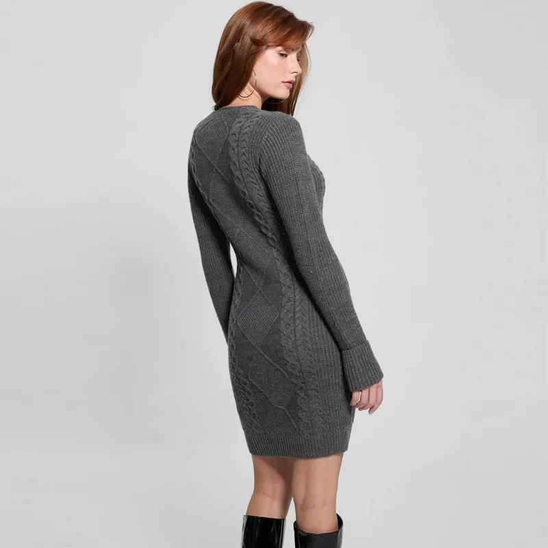 GUESS Long Sleeved Dresses Women's Gray-4