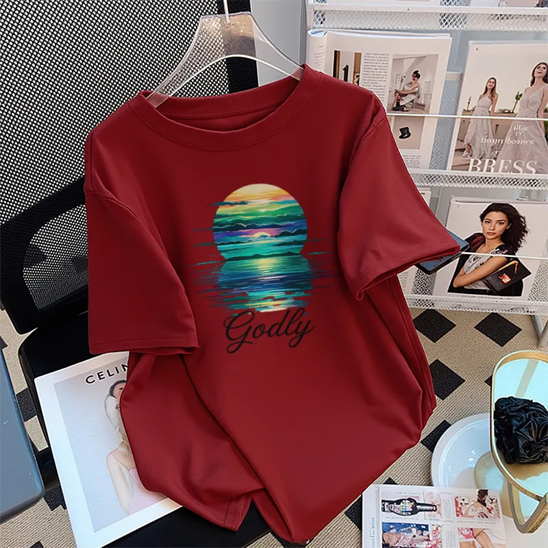 FAIRWHALE Drop Shoulder Sleeve T Shirt Women's-8