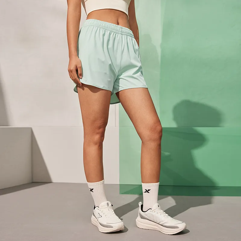 XTEP Variety Training Collection Casual Shorts Women's Ice Aqua Green-3