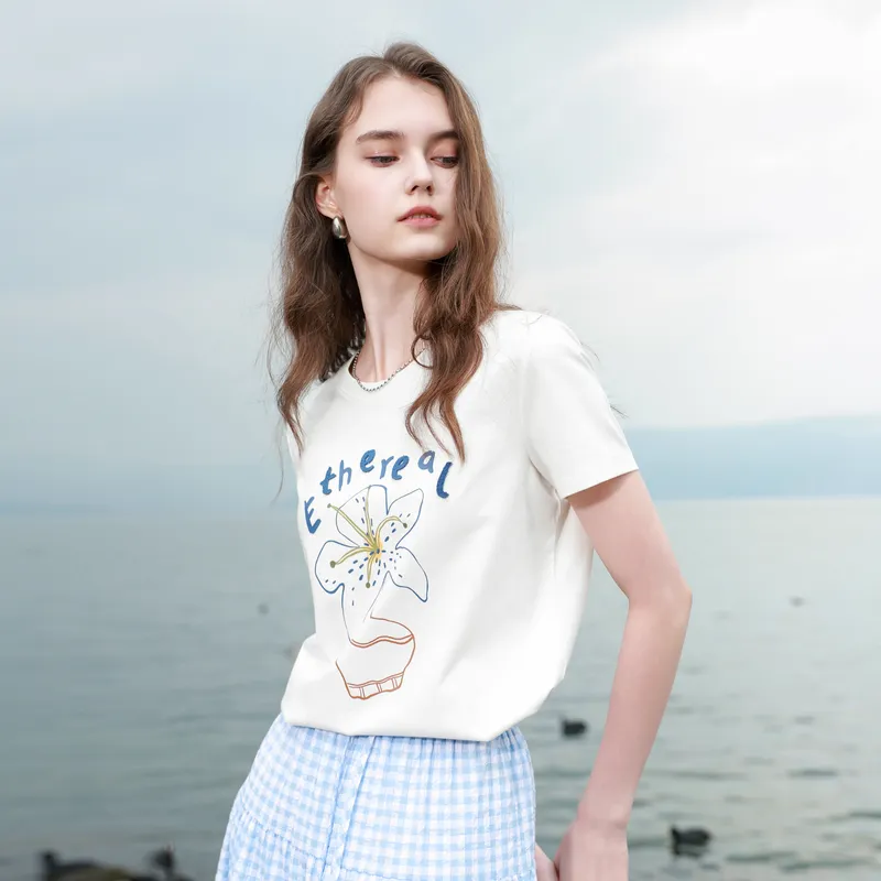 3COLOUR T Shirts Women's Cloud White-2