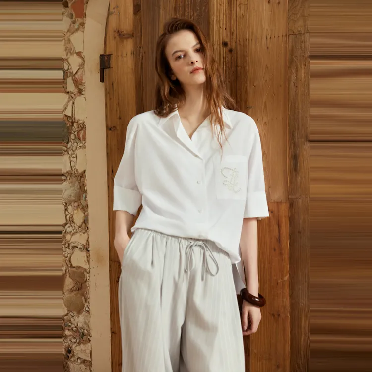 ELLE Shirts Women's White-2