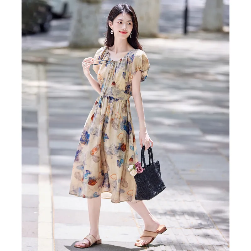 Still Quiet Short Sleeved Dress Women's-4