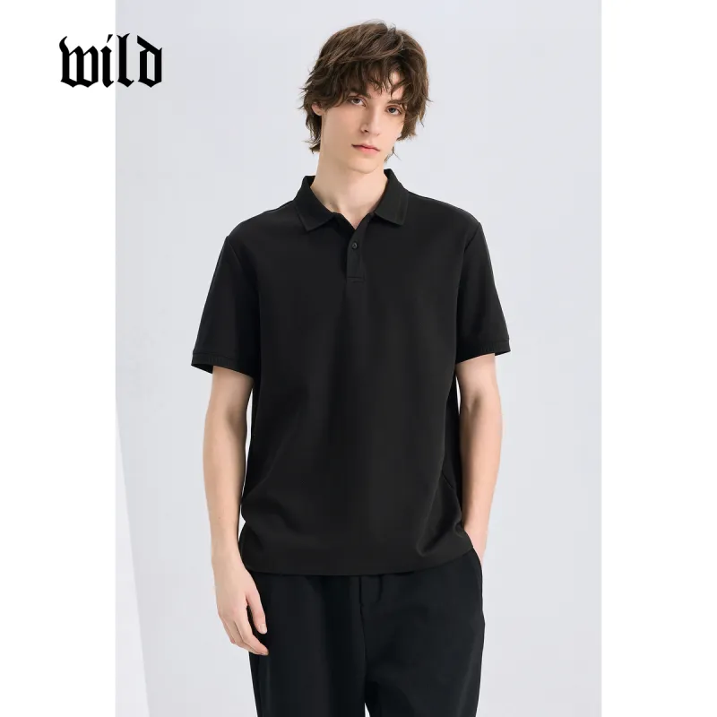 WILD LEADER Polo Shirts Men Mysterious Black[TW5118269H]-1