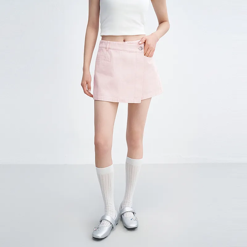 LEDIN Denim Shorts Women's Beauty Pink-2
