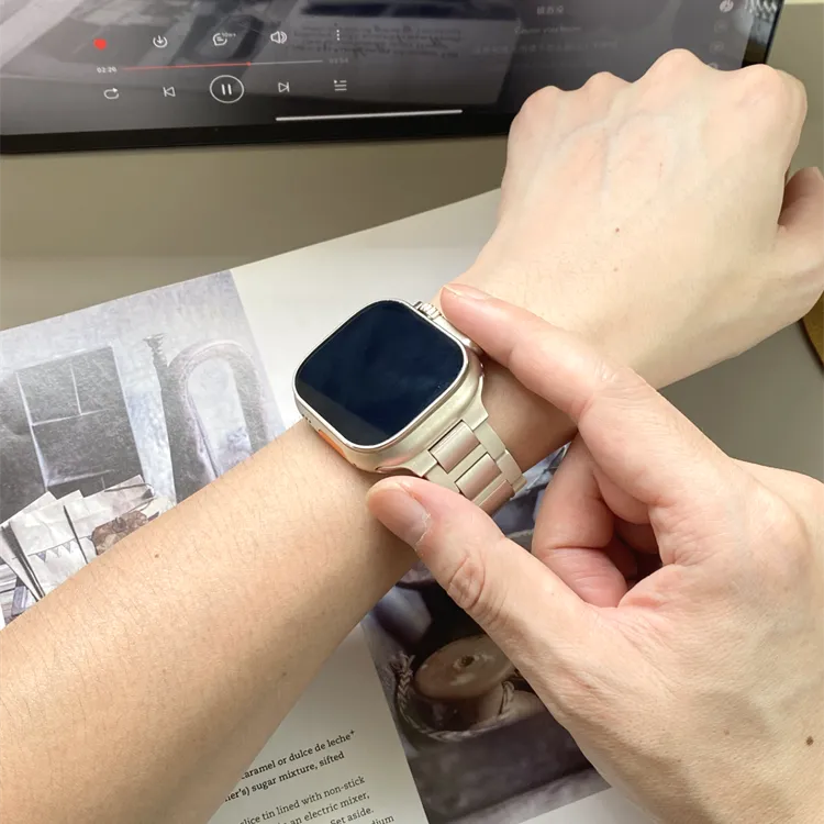 Sopi Apple Compatibility Watch Band Rubber, Stainless Steel Material-33