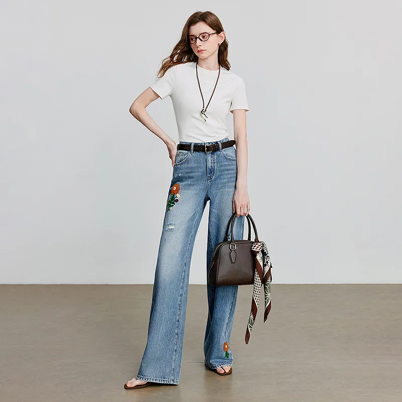 Initial language Jeans Women's Soft Wave Blue-3
