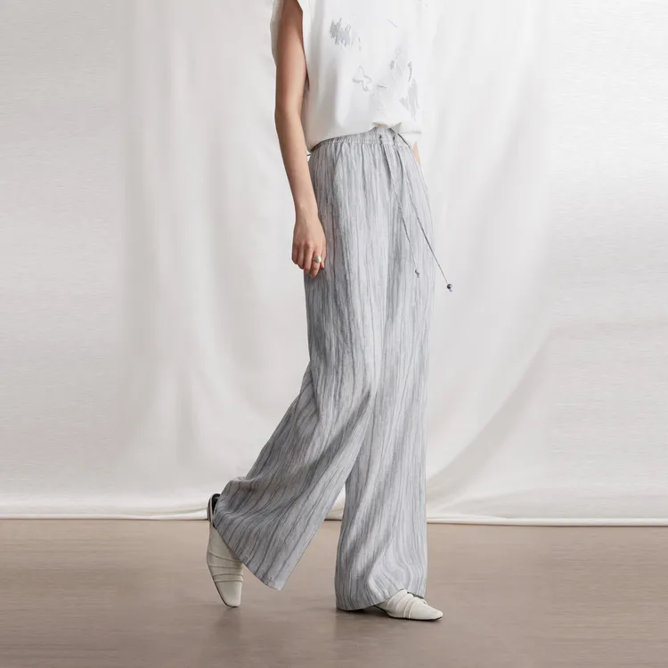 ELLE Casual Pants Women's Gray Blue-5