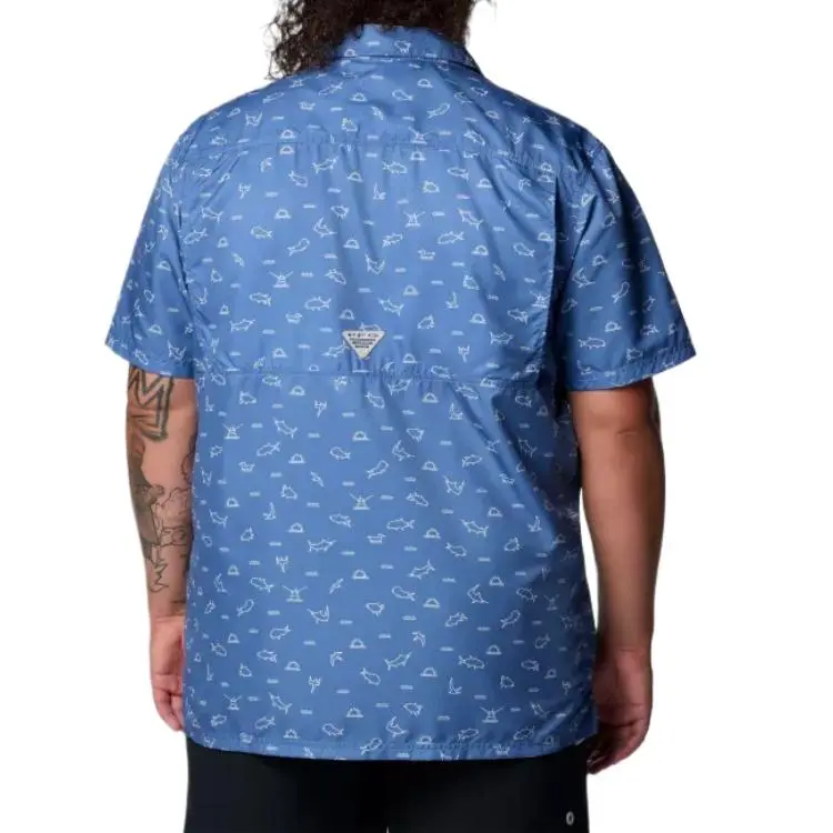 Columbia PFG Super Slack Tide Shirt Men's Blue Bell Deep Diver-1