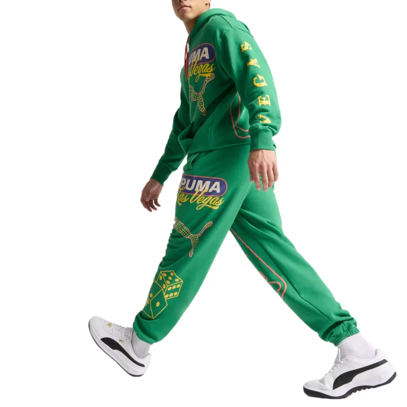 PUMA Essentials Las Vegas Knitted Sweatpants Men's Green-2