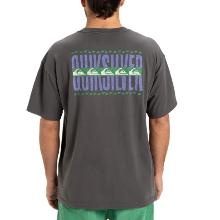 Quiksilver World Force T Shirt Men's Black Gray-3