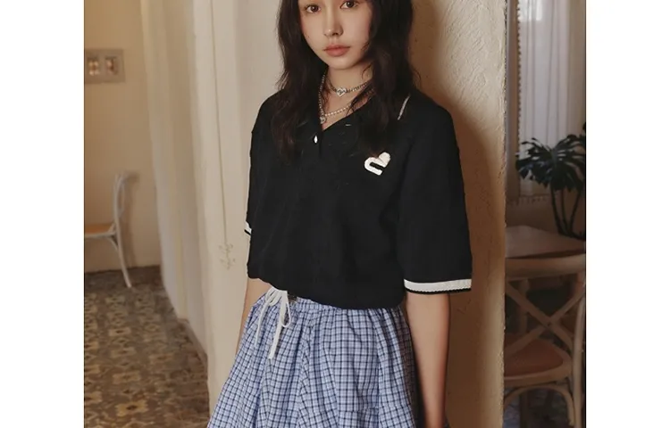 D'zzit Casual Short Skirts Women's Dark Blue-4