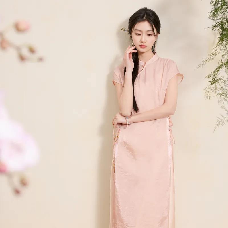 3COLOUR Short Sleeved Dress Women's Light Pink Floral-6