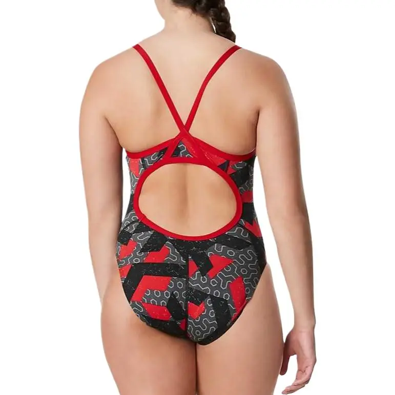 Speedo Ruse Blocks Flyback One piece Swimsuit Women's-13