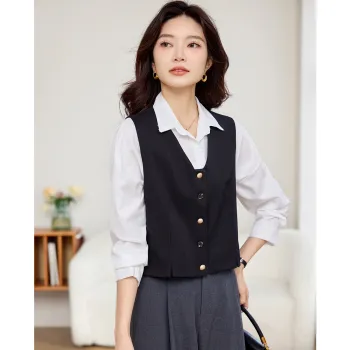 TERRE BLEUE Spring Summer Fall Vest Loose Fit Women's