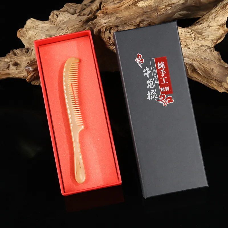XIBI Thickened Sheep Horn Head Therapy Comb With Anti Static Styling Comb Anti Dandruff Mother's Day Comb Massage-1