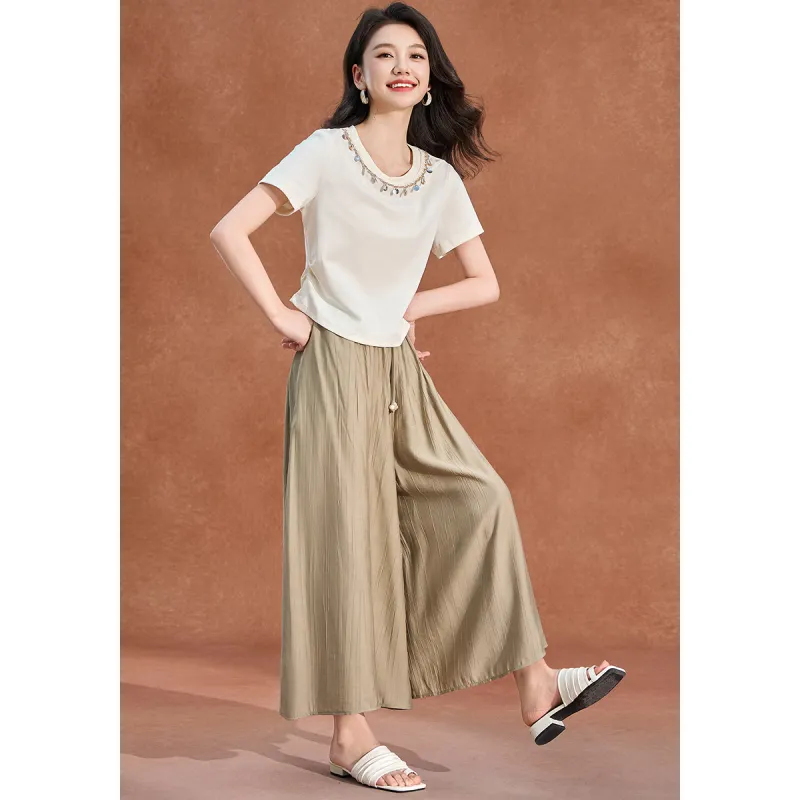 Mylan Summer Casual Suit Cinched Waist Women's-3