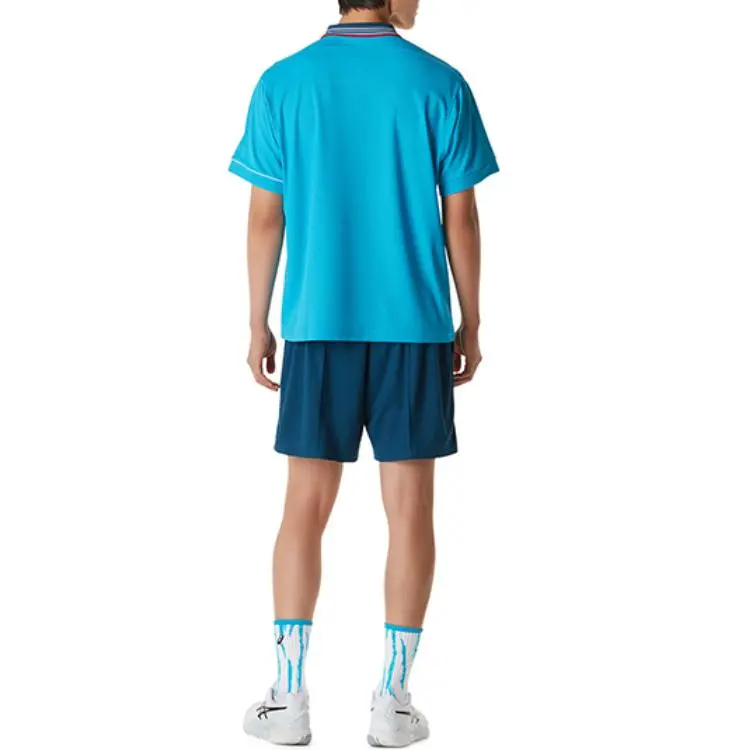 Asics Polo Shirt Men's Digital Aqua Blue-5