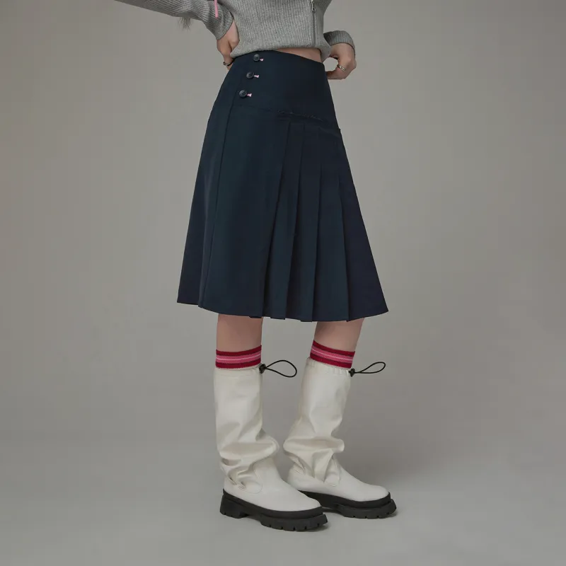 CHUU Casual Short Skirts Women's Navy Blue-2