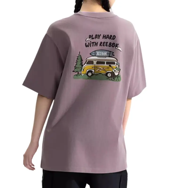 Reebok SS24 T Shirt Unisex Gray Purple-1