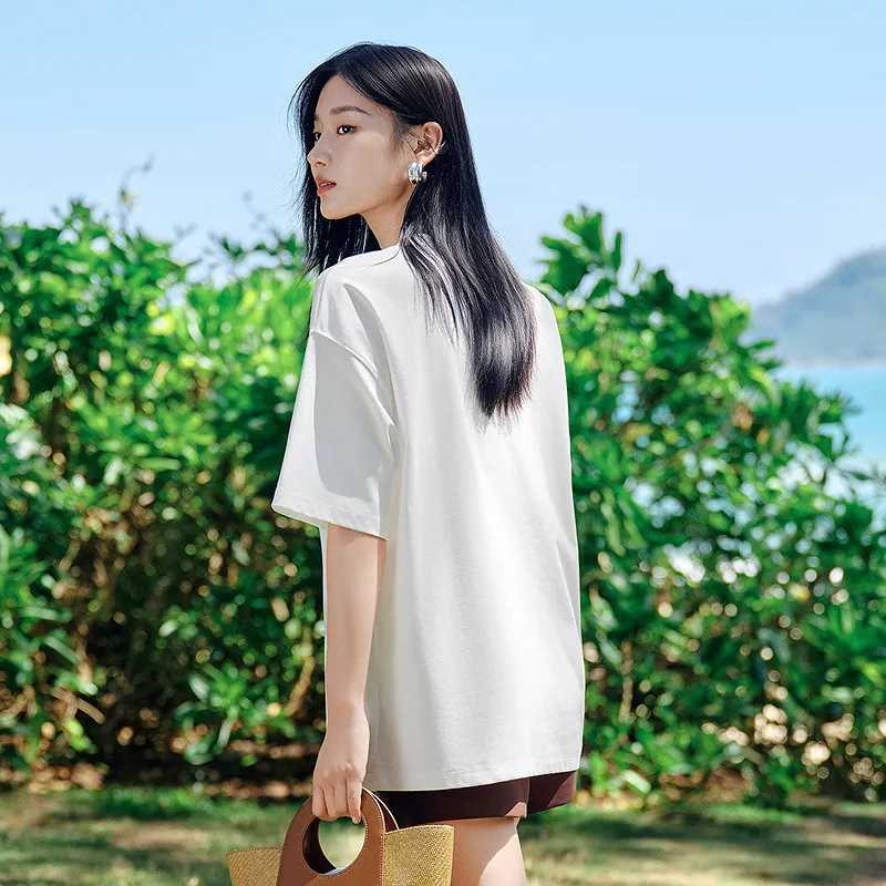 JZ. ANNAKRO Drop Shoulder Sleeve T Shirt Women's Ecru-3