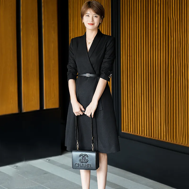 ONE SHALLOW Long Sleeved Dresses Women's Black-1