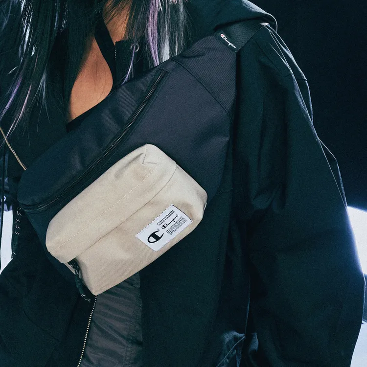 Champion Fabric Dumpling Bag One Shoulder Crossbody Fanny Pack Medium Size Unisex Black/Khaki/Green/Dark Khaki-12