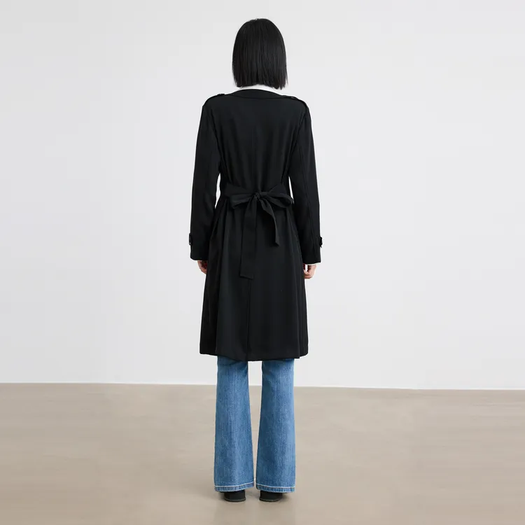 SHUIYUNJIAN Trench Coat Women's Black-2