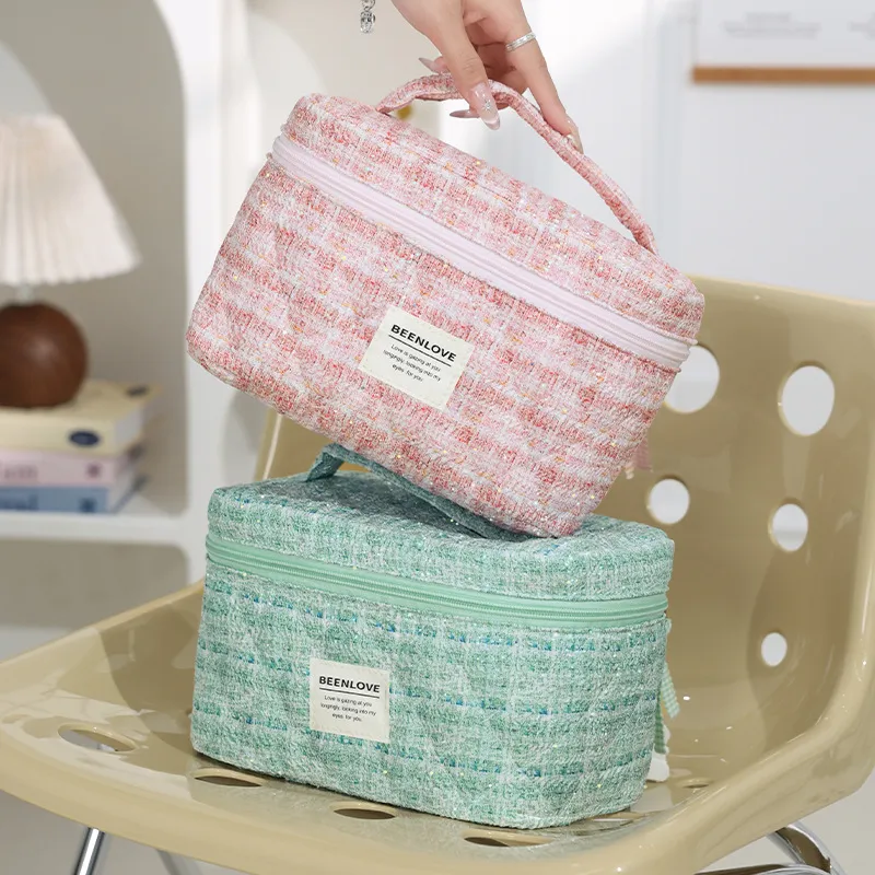 LIANXIANGKE Chanel Inspired Capacity Premium Feel Makeup Bags Packable-2