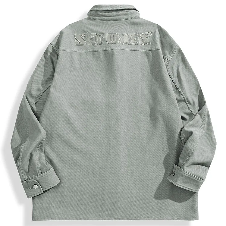 PEACEBIRD MEN Shirt Men's Light Gray Green 1-1