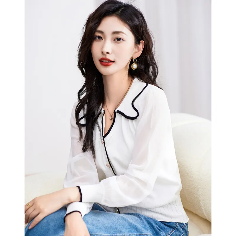 Love Elaine Spring Fall Knitwear Women's White-1