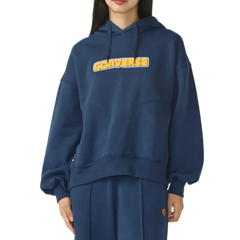 Converse CHENILLE SWEAT HOODIE LDS Sweatshirt Women's Dark Blue-2
