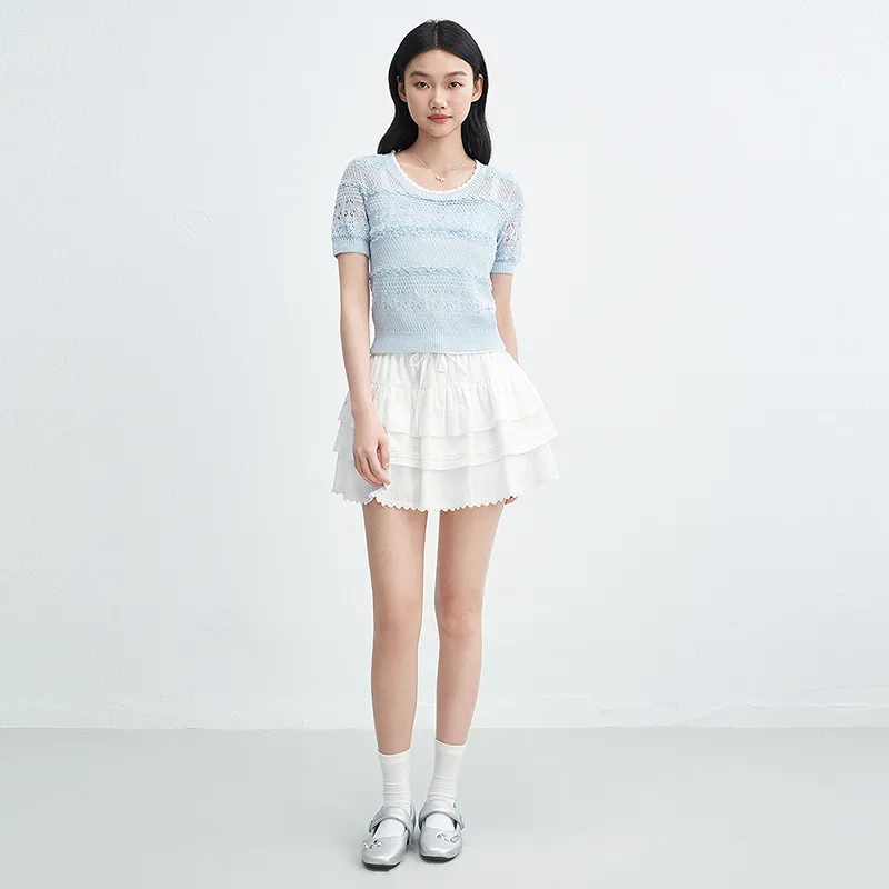 LEDIN Knitwear Women's Ice Dew Blue In Stock-3