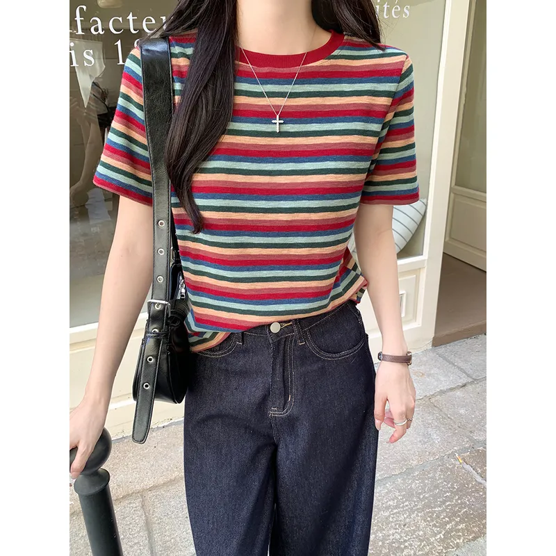 XIANSINIAO Set in Sleeve T Shirt Women's-1