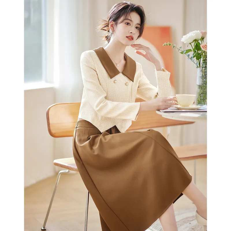 Like The Age Of Water Spring Long Sleeved Dresses Regular Women's Khaki-1