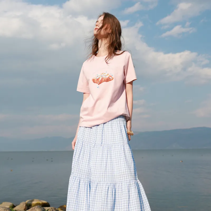 3COLOUR T Shirts Women's Light Pink-5