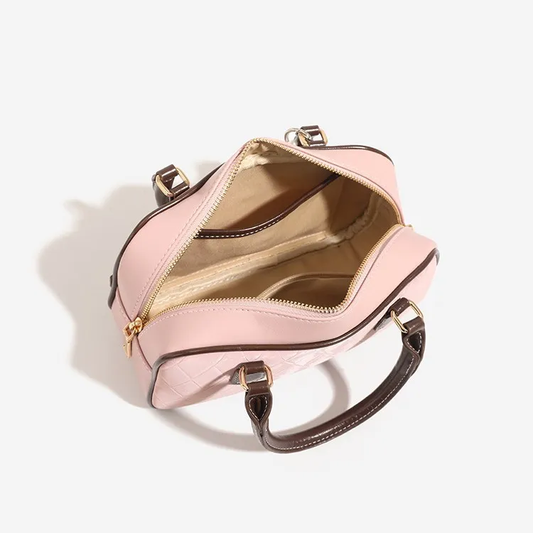 MINLUBAOLUO Synthetic Leather Handbag Women's Pink-5