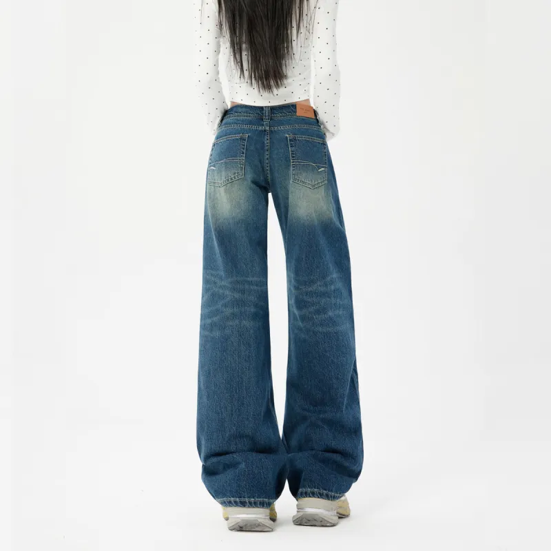 ZNZX Universal For All Seasons Jeans Loose Fit Unisex Vintage Blue-5