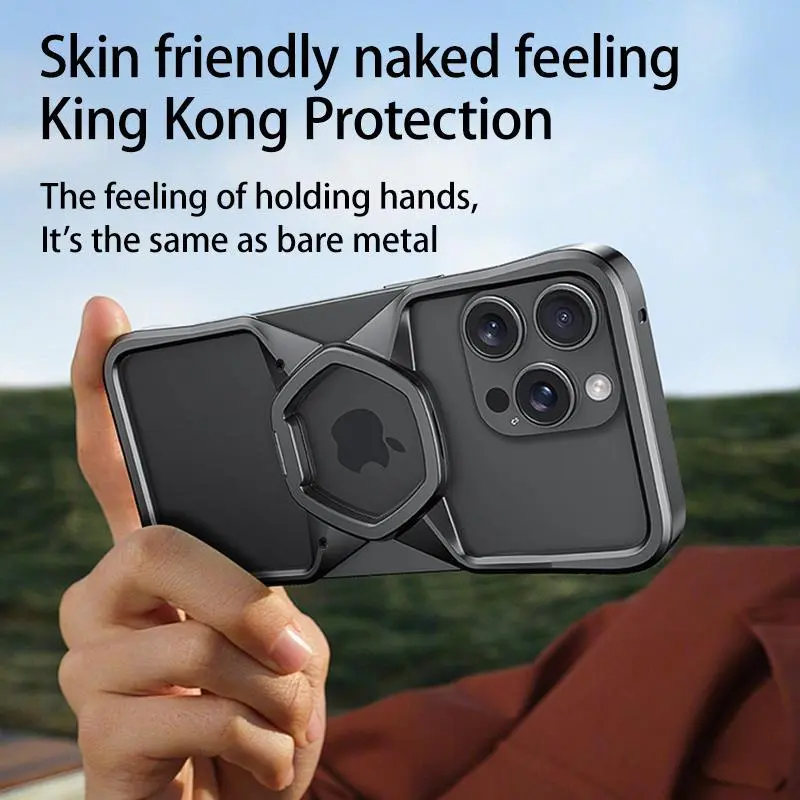 Record Star Metal Hexagonal, English Screw Type Phone Cases Compatibility With Apple 15 Pro Girlish Trendy And Cool-4