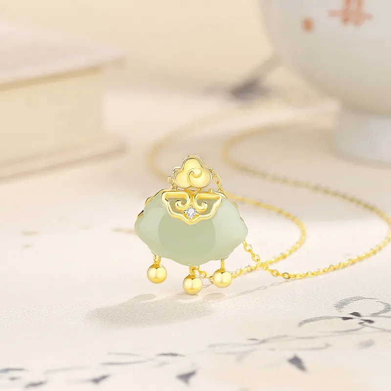 Royal Heaven's Choice Hetian Jade Pale Greenish White Jade Unisex-1