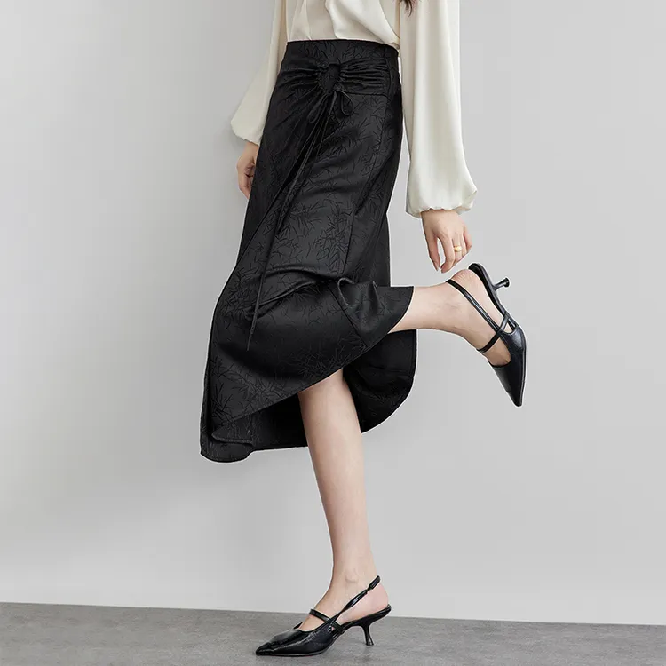 SENTUBILA Casual Long Skirts Women's Black-2