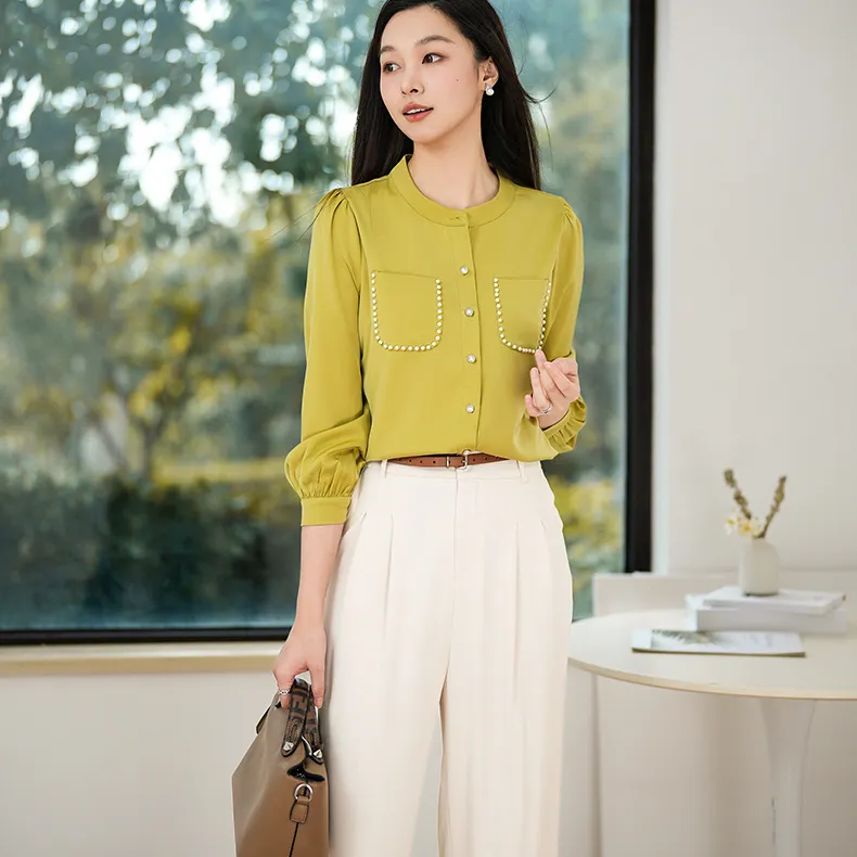 ONE SHALLOW Shirt Women's Yellow-2