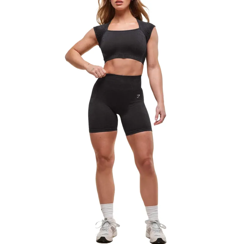 GYMSHARK Workout Clothing Women's Black Asphalt Gray-2