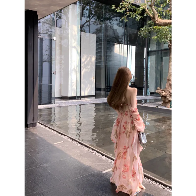 XIANSINIAO Long Sleeved Dress Women's-3