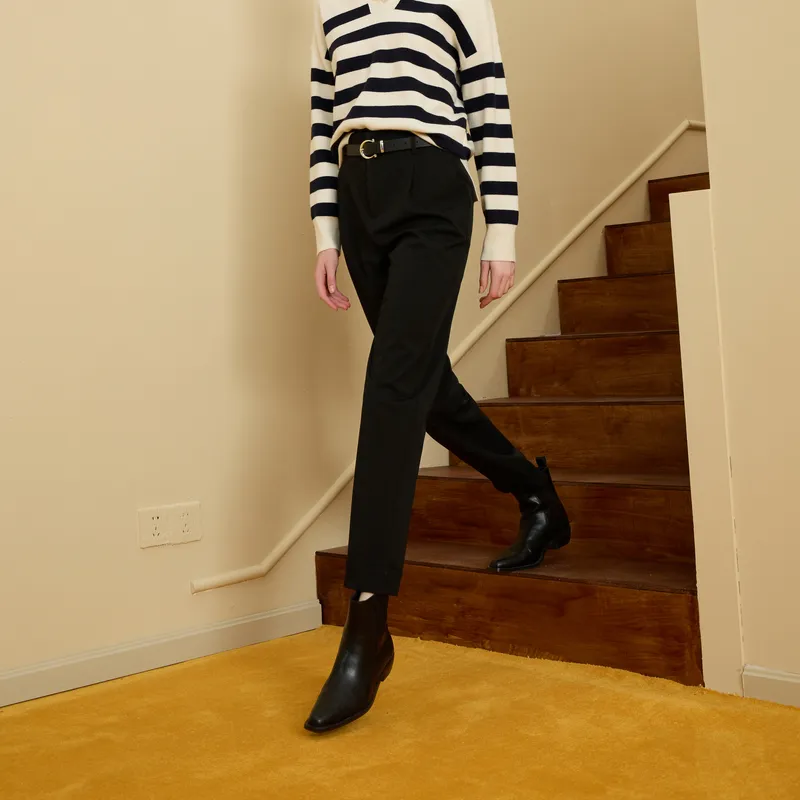 3COLOUR Casual Pants Women's Classic Black-4