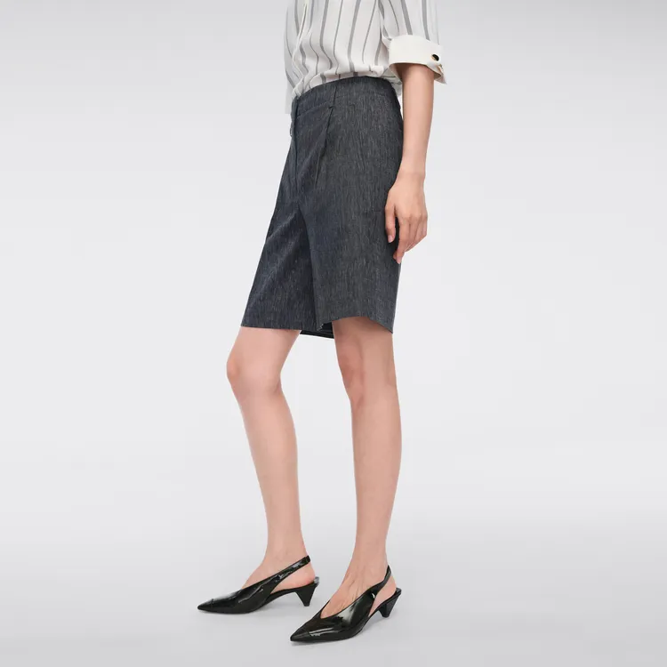 OVV Casual Shorts Women's Denim Blue Solid Color 06-3