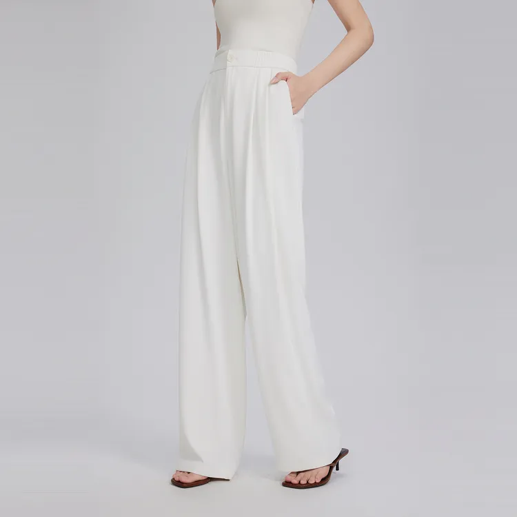 ELLE Casual Pants Women's White-2