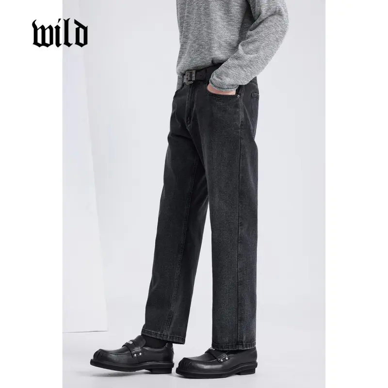 WILD LEADER Jeans Men Black Gray[NKW4238V49]-4