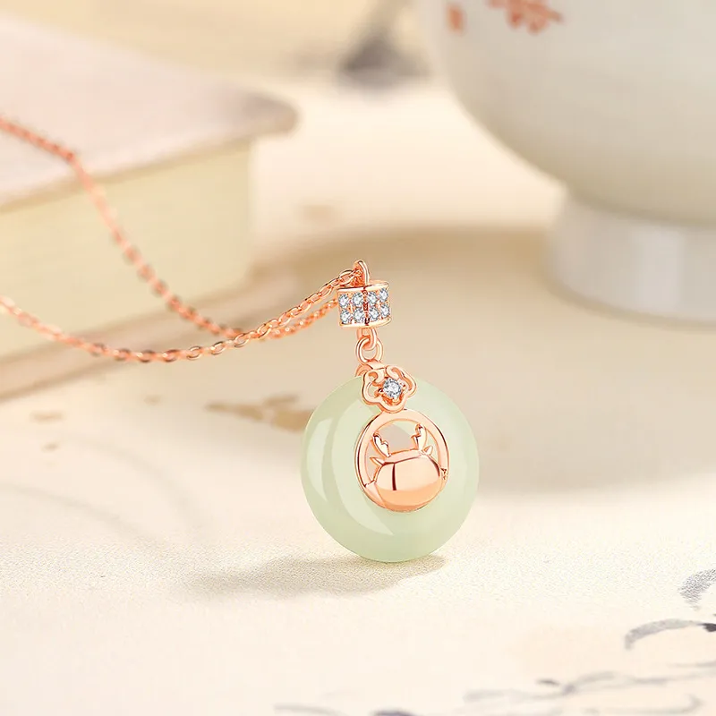 Royal Heaven's Choice Hetian Jade Pale Greenish White Jade Unisex-1
