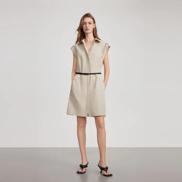 ELLE Sleeveless Dresses Women's Khaki-6