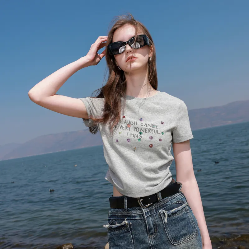 3COLOUR T Shirts Women's Heather Gray-2